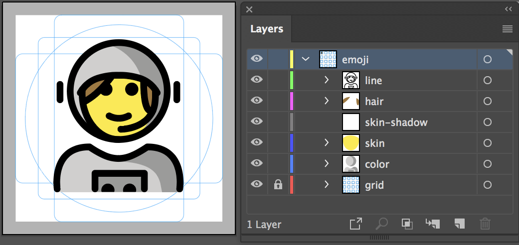 Screenshot of Adobe Illustrator with the correct layers
